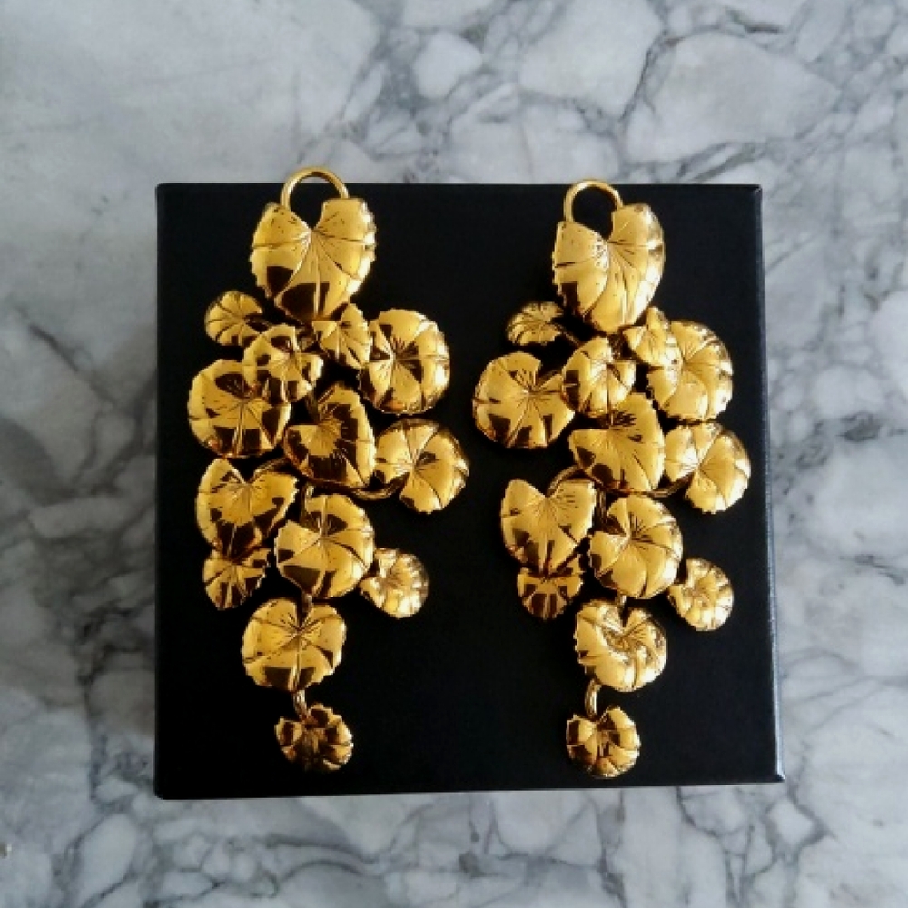 AURÉLIE BIDERMANN💥Nwot💥Vintage Gold Leaf Cluster Earrings